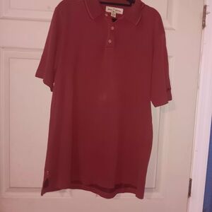 Tommy Bahama Men’s Brick Red Short-Sleeve Polo Sz M Silk Cotton Blend